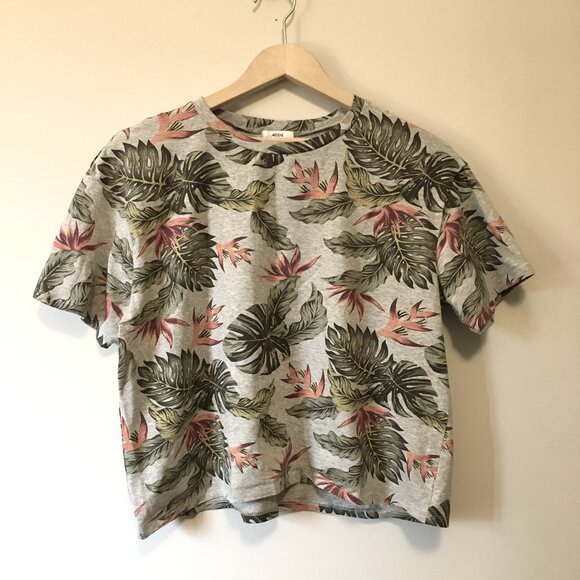 Tropical Botanical Floral Cotton Short Sleeve Tee - Picture 4 of 14
